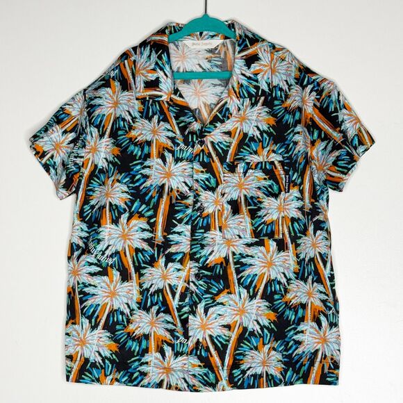 Palm Angels Kids Palms Bowling Shirt Cotton Boy's Size 10 - Picture 1 of 9